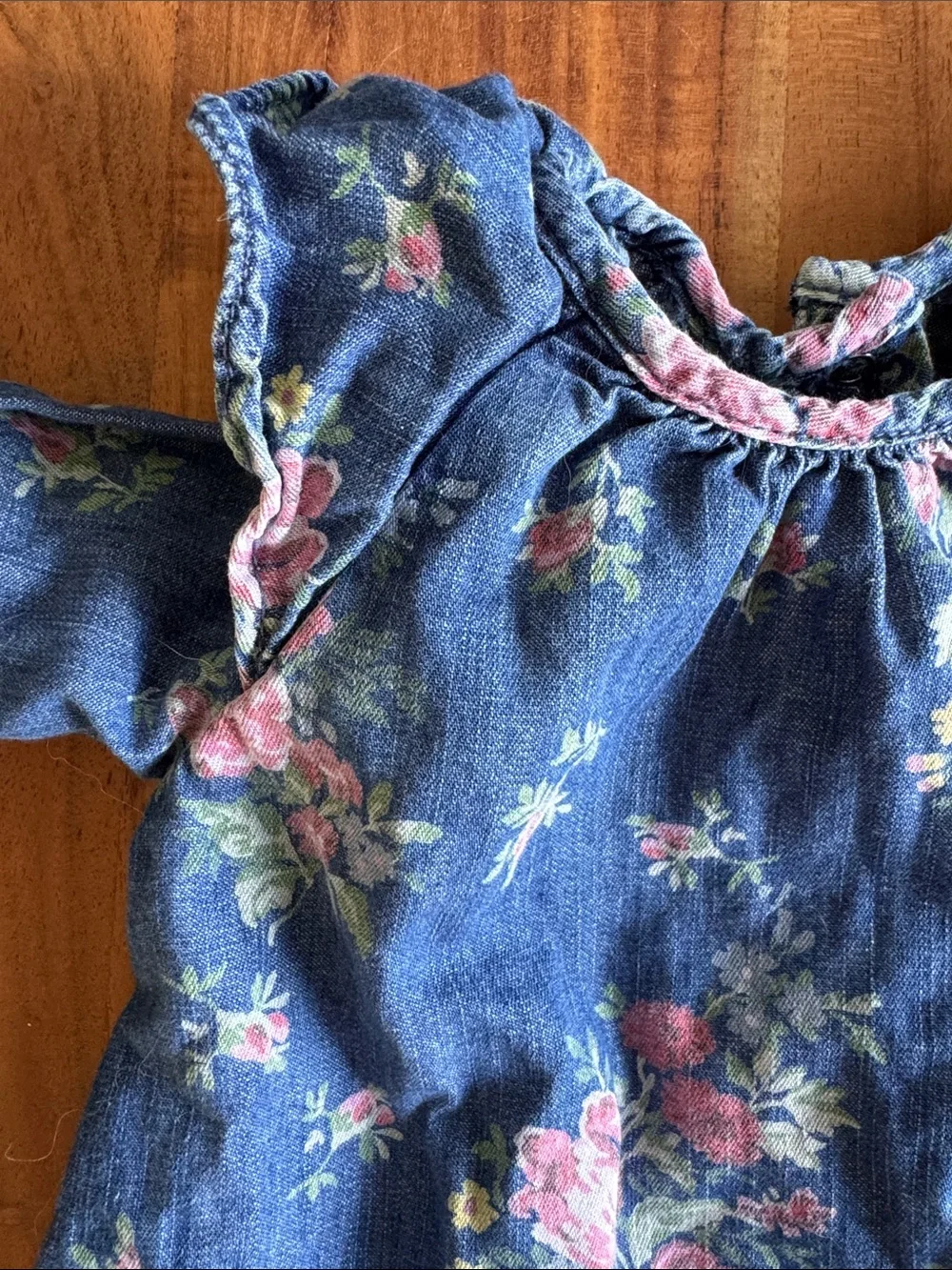 Baby Gap Denim Floral Long-Sleeve Dress